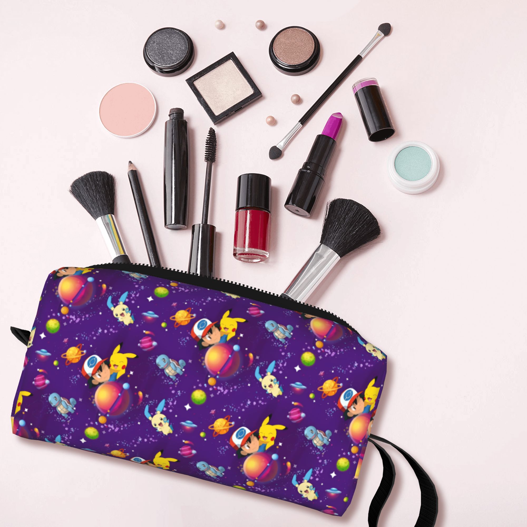 Travel Accessories Kit For Women - Özel Seyahat Pokemonlu P-Pikachu Tuvalet Çantası