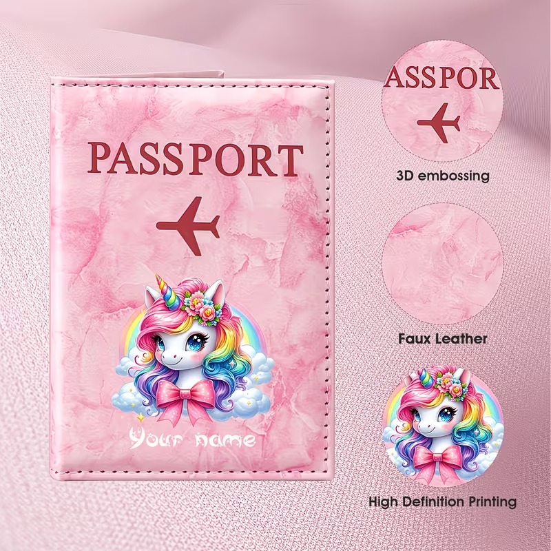 Travel Accessories Personalised - Kişiye Özel İsimli Özel PU Pasaportluk,