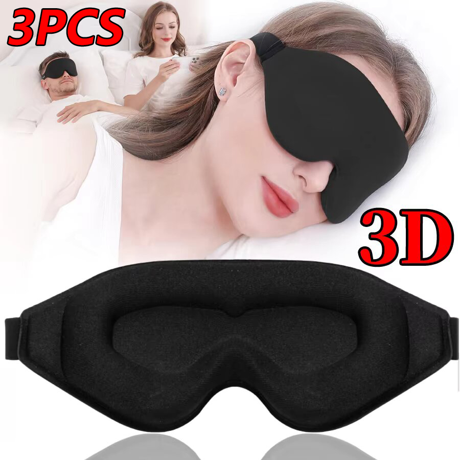 Travel Accessories Eye Mask - 3'lü 3D Hafızalı Köpük Uyku Göz