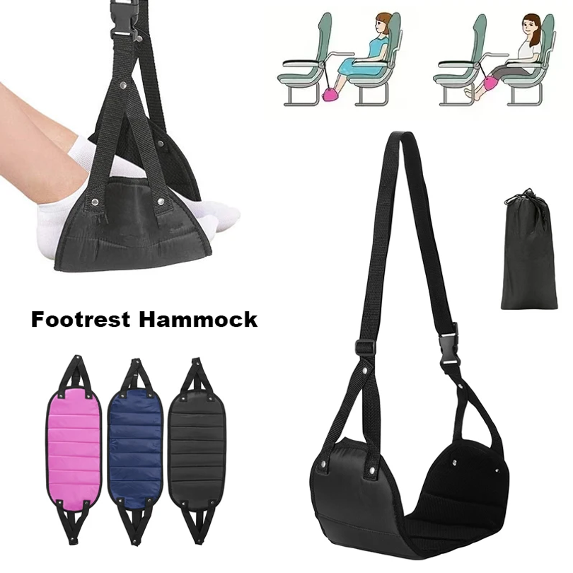 Travel Accessories Long Flight - Taşınabilir Ayarlanabilir Ayak Dayama Hamağı, Uçak