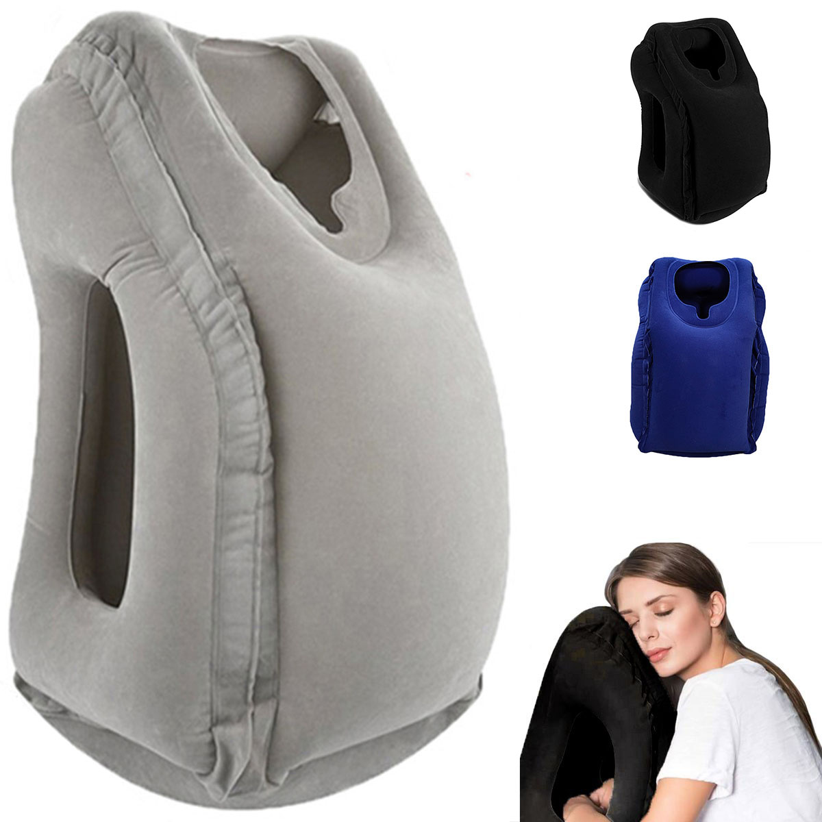 Travel Accessories Long Flight - Şişirilebilir Seyahat Yastığı, Boyun ve Baş